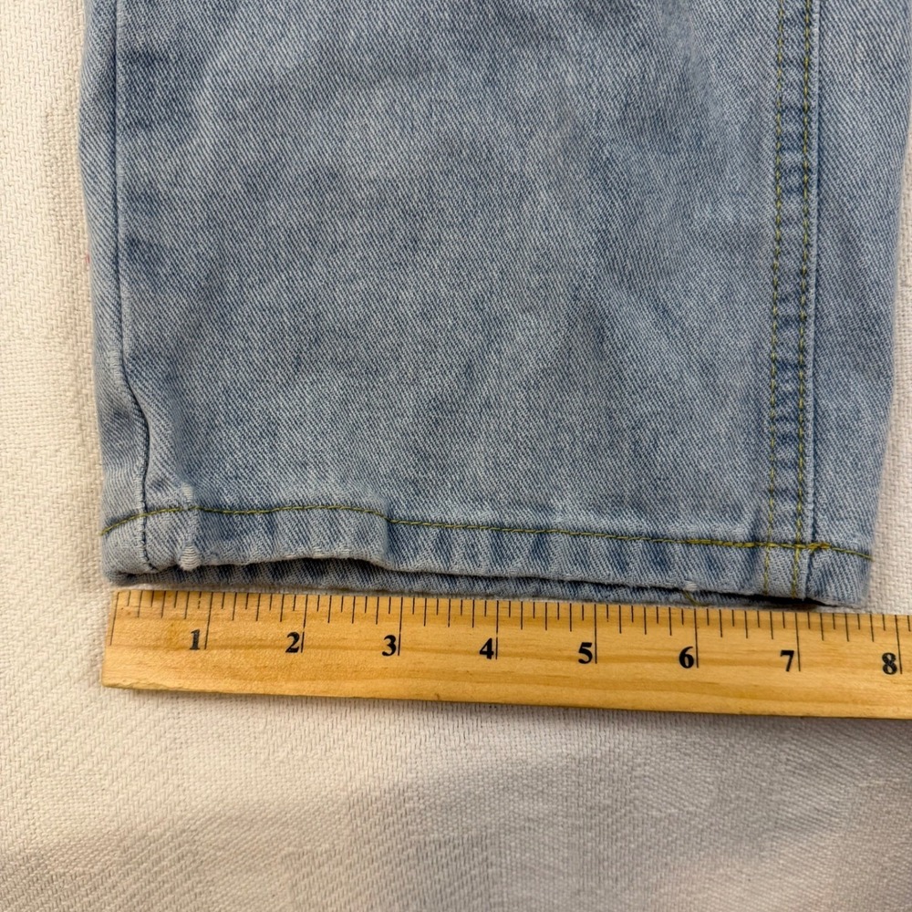 SHEIN Light Wash Distressed High Waisted Wide Leg Jeans Size 26 Blue Denim 1541 - Picture 7 of 8